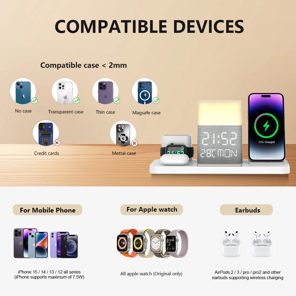 6-in-1 Wireless Charging Set Touch Night Light